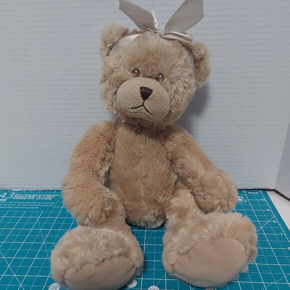 Baby Ganz Collection Plush Bear 13 Inch Sand Beige Tan Stuffed Animal Plushie - Picture 1 of 6